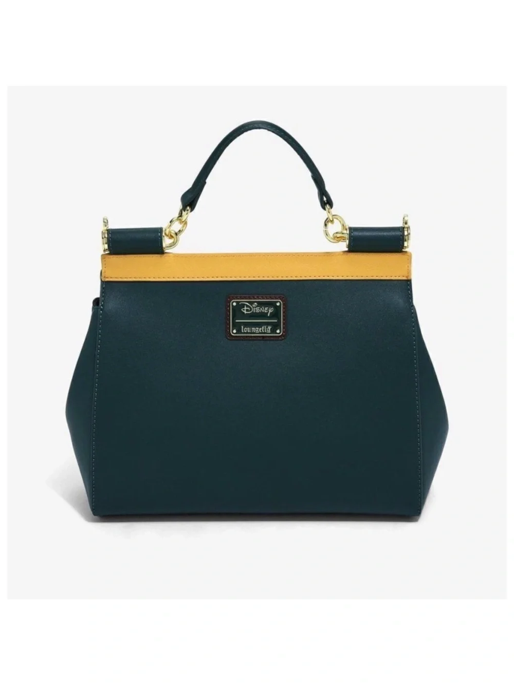 RARE Loungefly Dark Teal BAMBI Forest Top-Handle Satchel with GOLF Trim